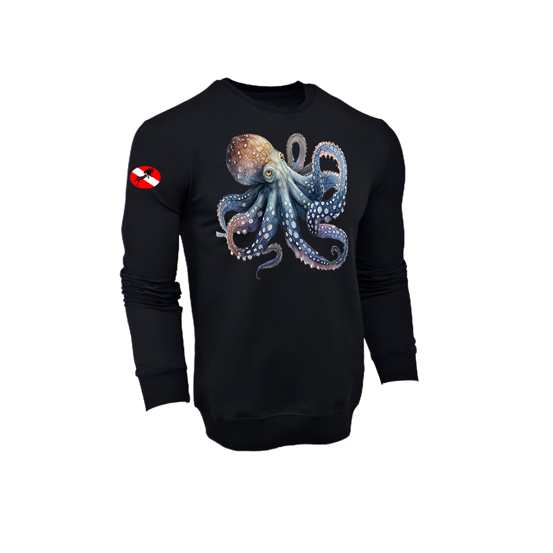 FFMİSTANBUL%20DIVER%20RENKLİ%20%20AHTAPOT%20BASKILI%202%20İPLİK%20SİYAH%20SWEARTSHIRT