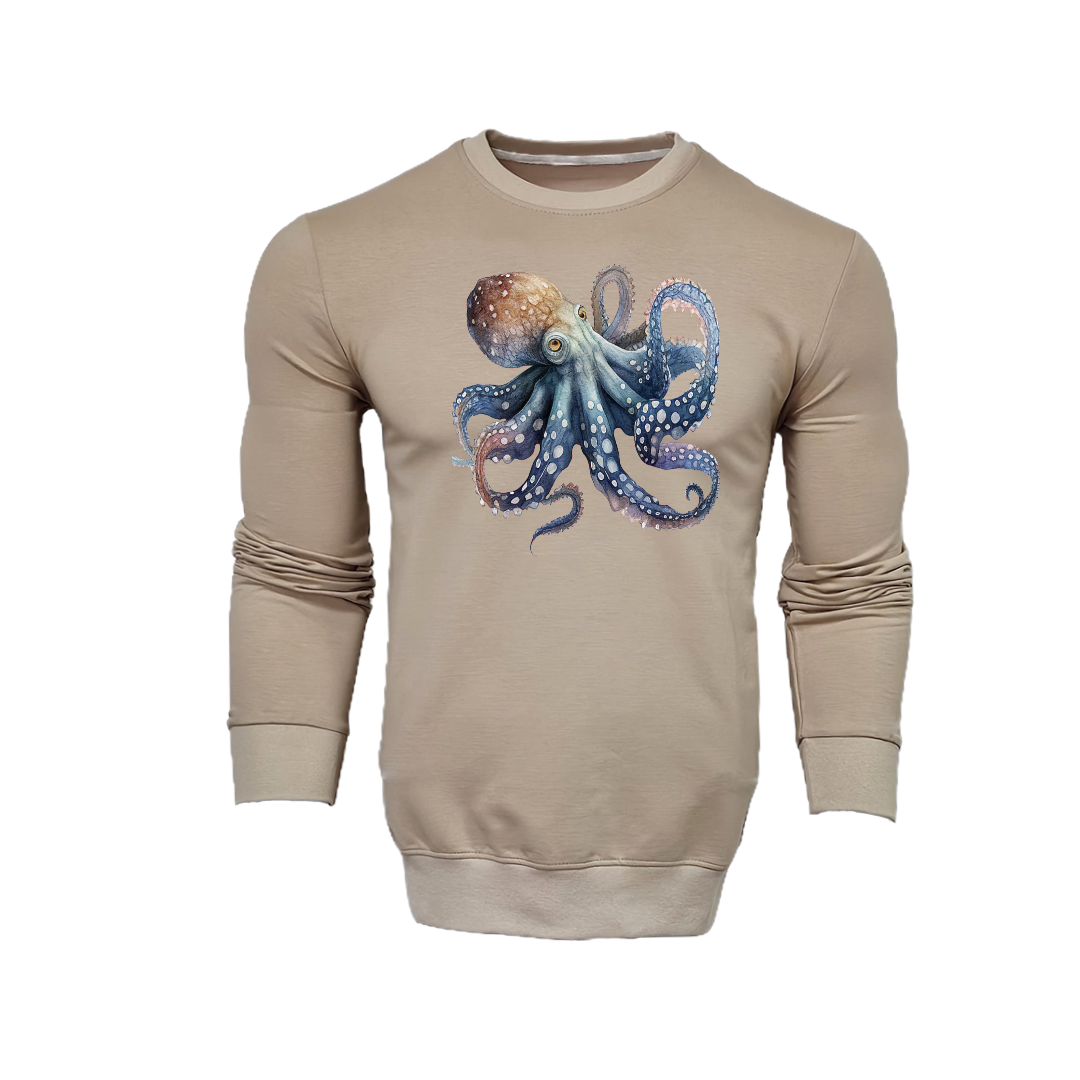 FFMİSTANBUL%20DIVER%20RENKLİ%20AHTAPOT%20BASKILI%20BEJ%20SWEATSHIRT