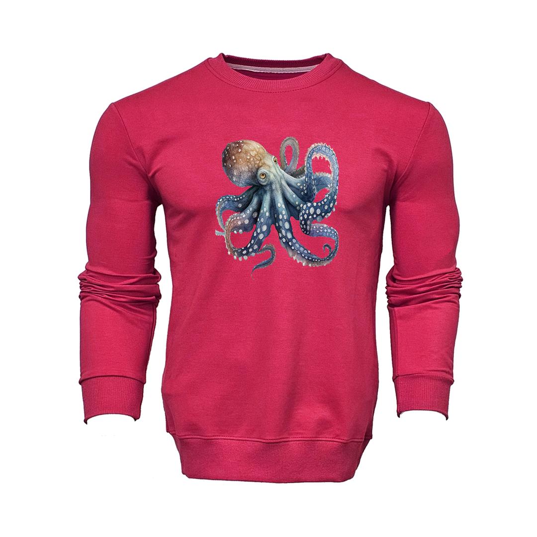 FFMİSTANBUL%20DIVER%20RENKLİ%20AHTAPOT%20BASKILI%20PEMBE%20SWEATSHIRT