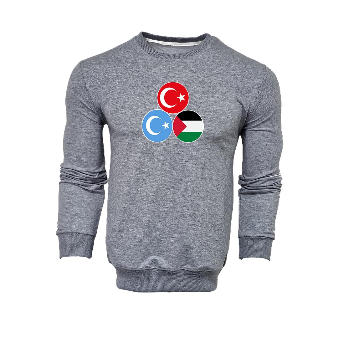 FFMİSTANBUL%202%20İPLİK%203%20BAYRAKLI%20GRİ%20SWEATSHIRT