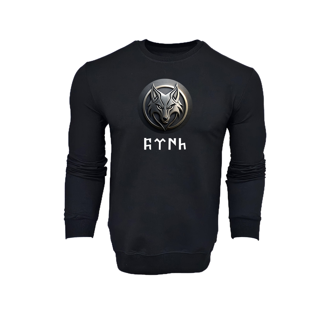 FFMİSTANBUL%202%20İPLİK%20METAL%20KURT%20TÜRK%20BASKILI%20SİYAH%20SWEATSHIRT