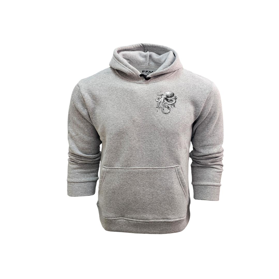 FFMİSTANBUL%20DIVER%20AHTAPOT%20BASKILI%203%20İPLİK%20KAPŞONLU%20GRİ%20SWEATSHIRT