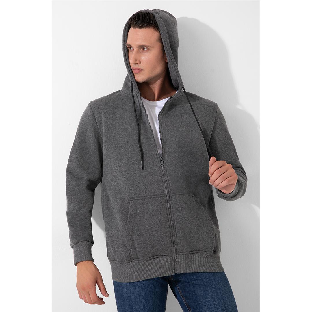 FFM%20İSTANBUL%203%20İPLİK%20KAPŞONLU%20FERMUARLI%20ANTRASİT%20SWEATSHIRT