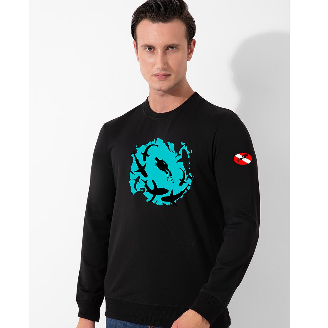 FFMİSTANBUL%20DIVER%20DALGIÇ%20BASKILI%202%20İPLİK%20SİYAH%20SWEATSHIRT