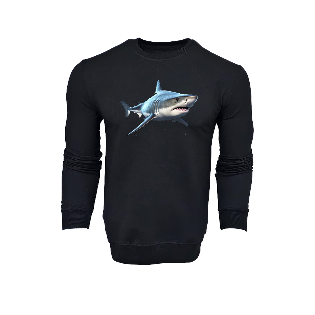 FFMİSTANBUL%20DIVER%20RENKLİ%20KÖPEKBALIĞI%20BASKILI%20SİYAH%20SWEATSHIRT