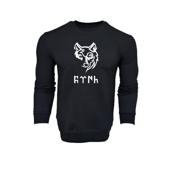 FFM İSTANBUL 2 İPLİK KURT TÜRK BASKILI SİYAH SWEATSHIRT