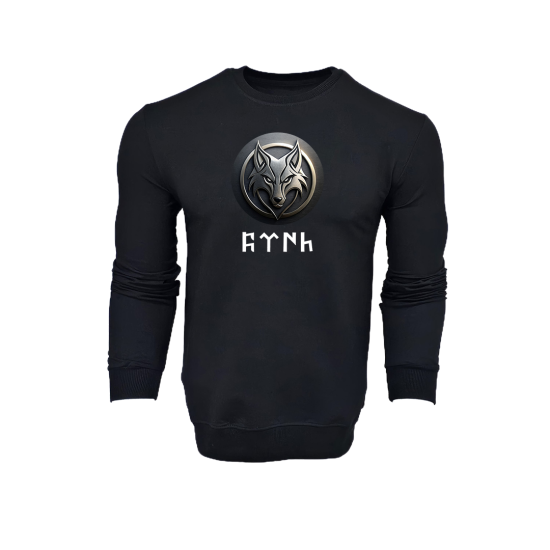 FFMİSTANBUL 2 İPLİK METAL KURT TÜRK BASKILI SİYAH SWEATSHIRT