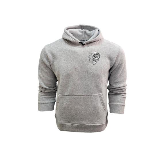 FFMİSTANBUL DIVER AHTAPOT BASKILI 3 İPLİK KAPŞONLU GRİ SWEATSHIRT