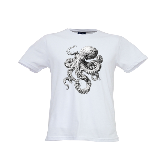 FFMİSTANBUL DIVER AHTAPOT BASKILI BEYAZ TSHIRT