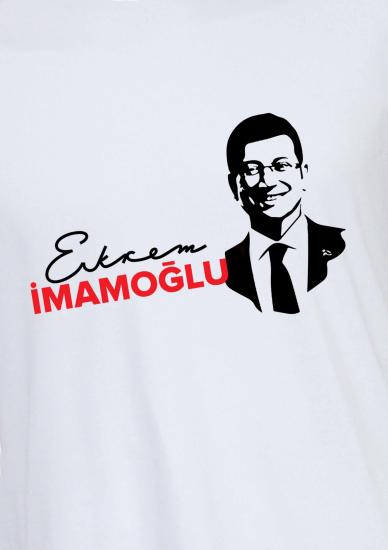 FFM İSTANBUL İMAMOĞLU BASKILI BEYAZ BASIC T-SHIRT