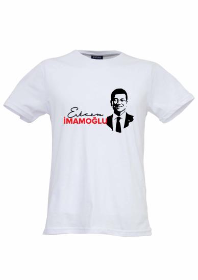 FFM İSTANBUL İMAMOĞLU BASKILI BEYAZ BASIC T-SHIRT