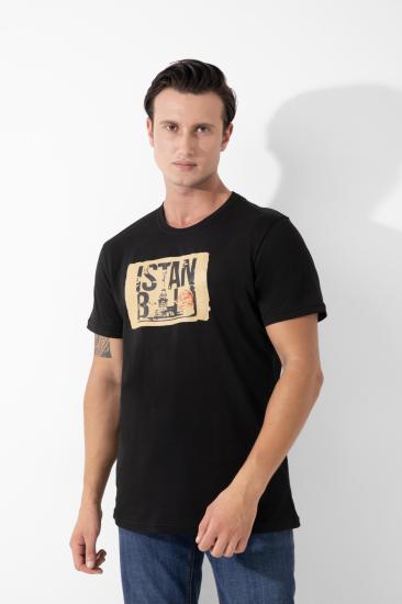 FFM İSTANBUL SİYAH İSTANBUL BASKILI BASIC T-SHIRT