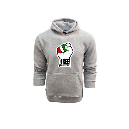 FFMİSTANBUL 3 İPLİK ÖZGÜR FİLİSTİN YUMRUK BASKILI GRİ SWEATSHIRT