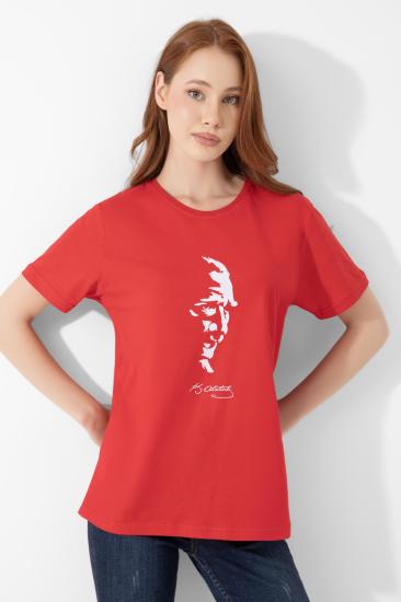 FFM İSTANBUL ATATÜRK BASKILI KIRMIZI T-SHIRT