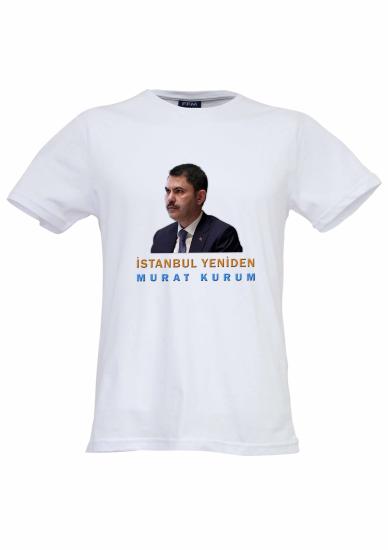 FFM İSTANBUL MURAT KURUM BASKILI BEYAZ BASIC T-SHIRT