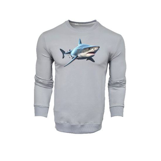 FFMİSTANBUL DIVER RENKLİ KÖPEKBALIĞI BASKILI GRİ SWEATSHIRT