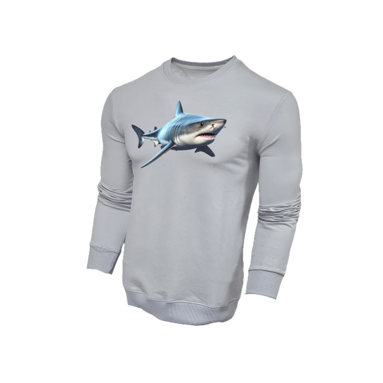 FFMİSTANBUL DIVER RENKLİ KÖPEKBALIĞI BASKILI GRİ SWEATSHIRT